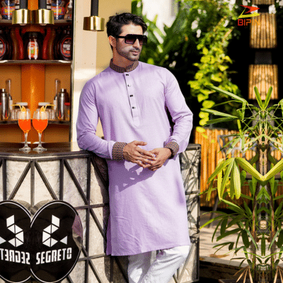 Semi Long Embroidery work Panjabi For Men